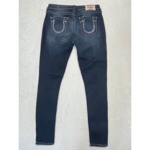 True Religion Women's Crystal Jeannie Super Skinny Dark Denim Size 30